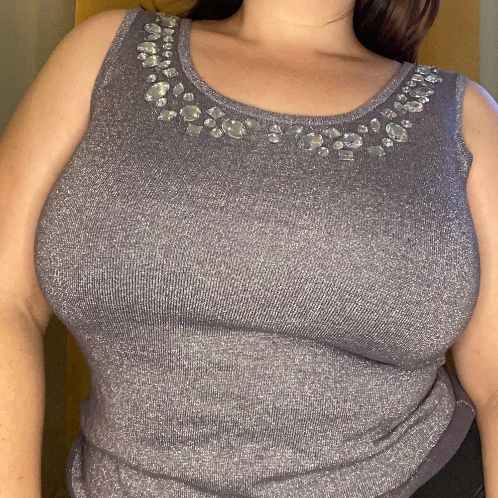 WD.NY Rhinestone Tank Top